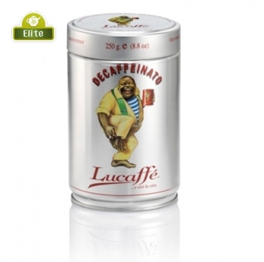картинка Кофе Lucaffe Decaffeinato (без кофеина) в зернах (250 гр) жестяная банка от интернет магазина