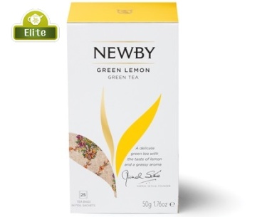 картинка Пакетированный чай Newby Зеленый Лимон, (25 пак.) от интернет магазина