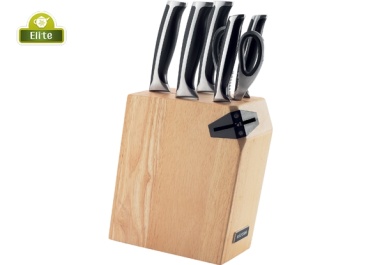 картинка Набор из 5 кухонных ножей, ножниц и блока для ножей с ножеточкой, серия Ursa от интернет магазина