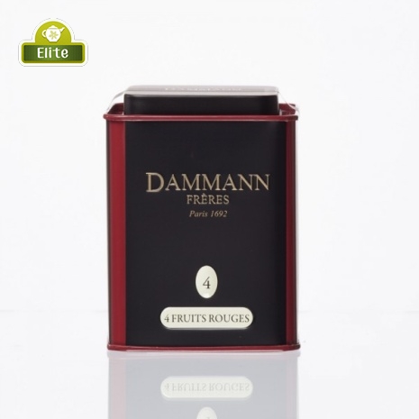 картинка Черный чай Dammann 4 Красных Фрукта, банка (100 гр) от интернет магазина