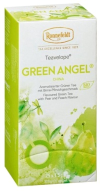 картинка Зеленый чай Ronnefeldt Green Angel BIO / Зеленый Ангел, саше на чашку (Teavelope) (25 пак) от интернет магазина
