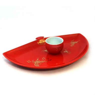 картинка Чайный сервиз с подставкой Хун Цзинь Хуа Де, фарфор от интернет магазина