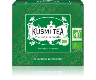 картинка Зеленый чай Kusmi Tea Мятный чай (20 муслиновых пакетиков) интернет магазин являющийся официальным дистрибьютором в России 