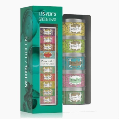 картинка Подарочный набор зеленых чаев Kusmi Tea Green Teas Gift Set с ложечкой для заваривания (5 бан.*25гр) от интернет магазина