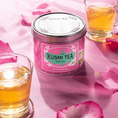 картинка Зеленый чай Kusmi Tea Rose Green / Зеленый чай с розой, банка (100 гр) от интернет магазина