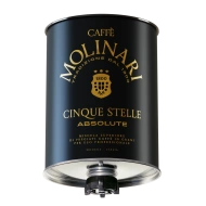 картинка Кофе Molinari CinqueStelle CLUB (100% Arabica), зерновой (3000 гр) жестяная банка интернет магазин являющийся официальным дистрибьютором в России 