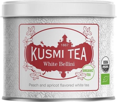 картинка Kusmi Tea White Bellini (Белый чай, персик, абрикос) банка (90 гр) от интернет магазина
