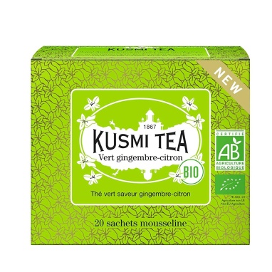 картинка Зеленый чай Kusmi Tea Green Ginger Lemon / Имбирно -лимонный (20 муслиновых пакетиков) от интернет магазина
