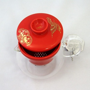 Чайный сервиз с подставкой Хун Цзинь Хуа Де, фарфор