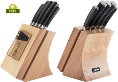 картинка Набор из 5 кухонных ножей и блока для ножей с ножеточкой, серия Dana от интернет магазина