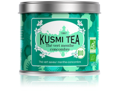 картинка Зеленый чай Kusmi Tea Cucumber-mint green tea / с ароматами мяты и огурца, банка (100 гр) от интернет магазина