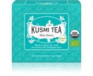 картинка Зеленый чай Kusmi Tea Блю Детокс (20 муслиновых пакетиков) интернет магазин являющийся официальным дистрибьютором в России 