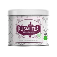 картинка Kusmi Tea White Berries (Белый чай с лесными фруктами) банка (90 гр) интернет магазин являющийся официальным дистрибьютором в России 