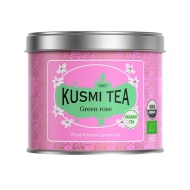 картинка Kusmi Tea GREEN ROSE Organic (Зеленый чай со вкусом розы) банка (100 гр) интернет магазин являющийся официальным дистрибьютором в России 