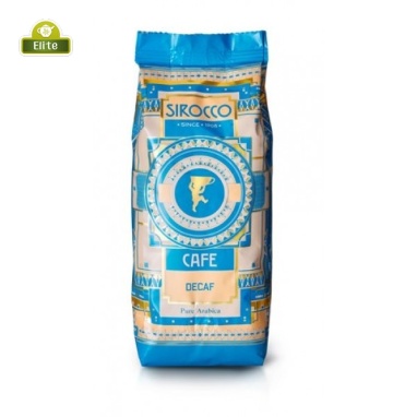 картинка Декофеинизорованный кофе Sirocco Decaf (100% Арабика без кофеина), зерновой (250 гр) от интернет магазина